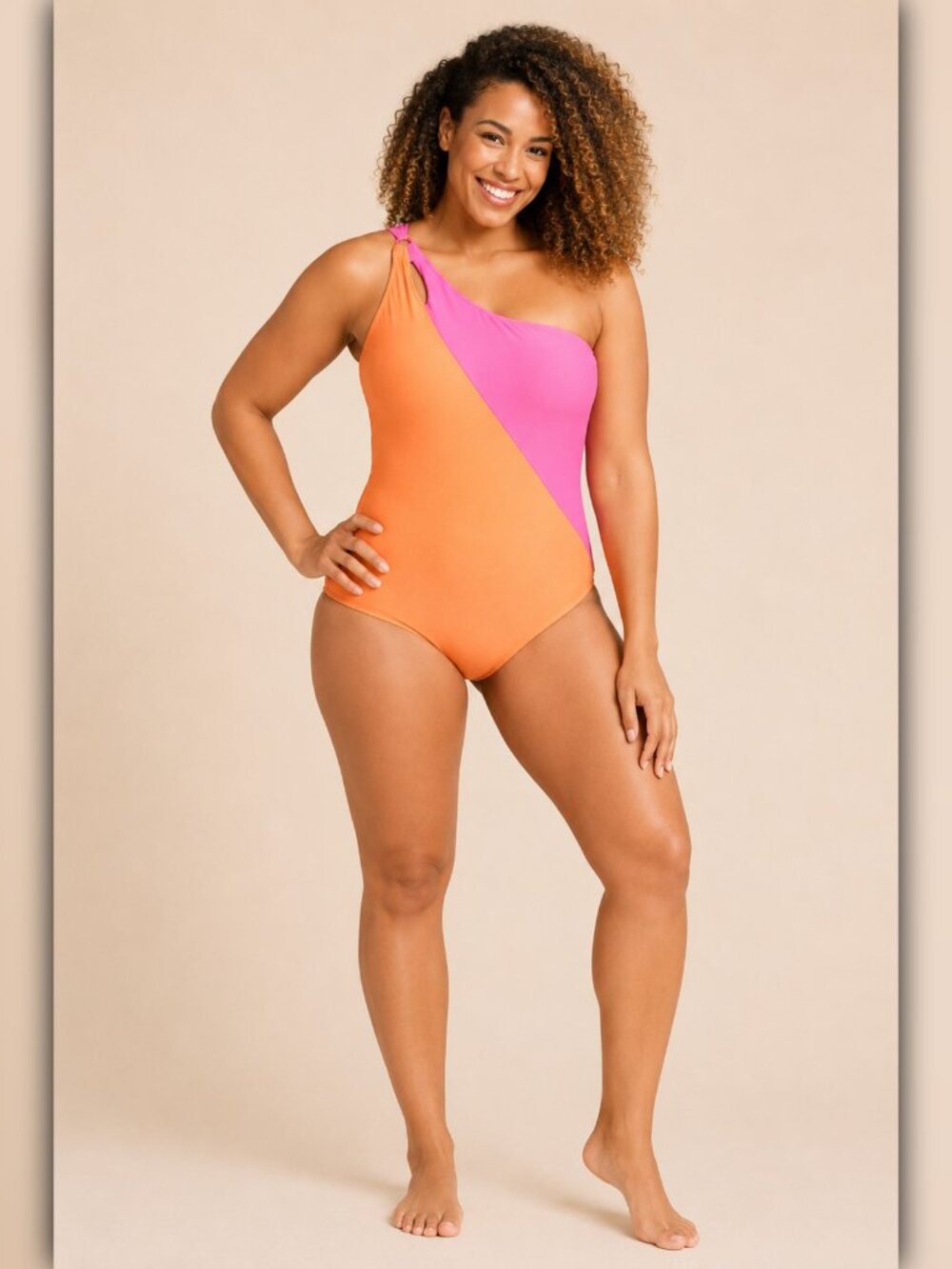 A052-G • One Shoulder Tummy Control One Piece Swimsuit